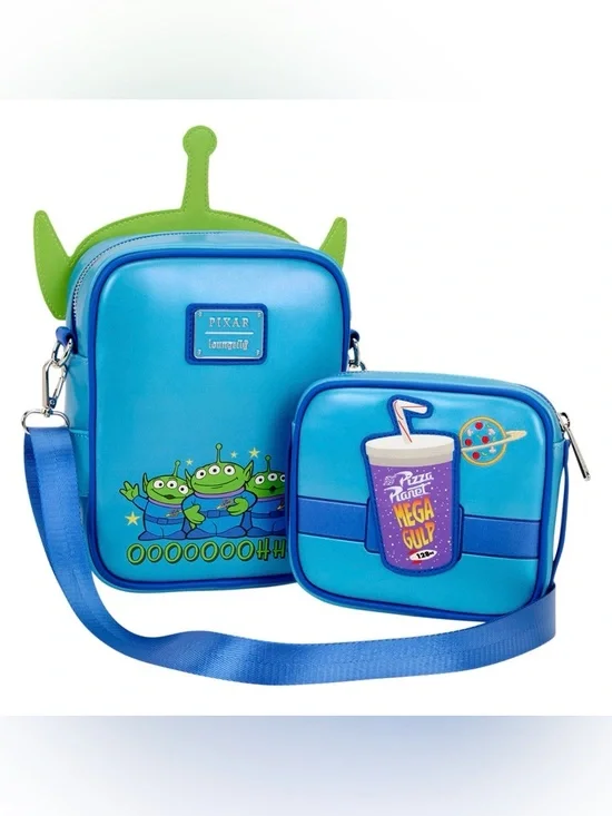 NWT Loungefly Toy Story 30th Anniversary Aliens Crossbuddies Crossbody Bag - Picture 4 of 16